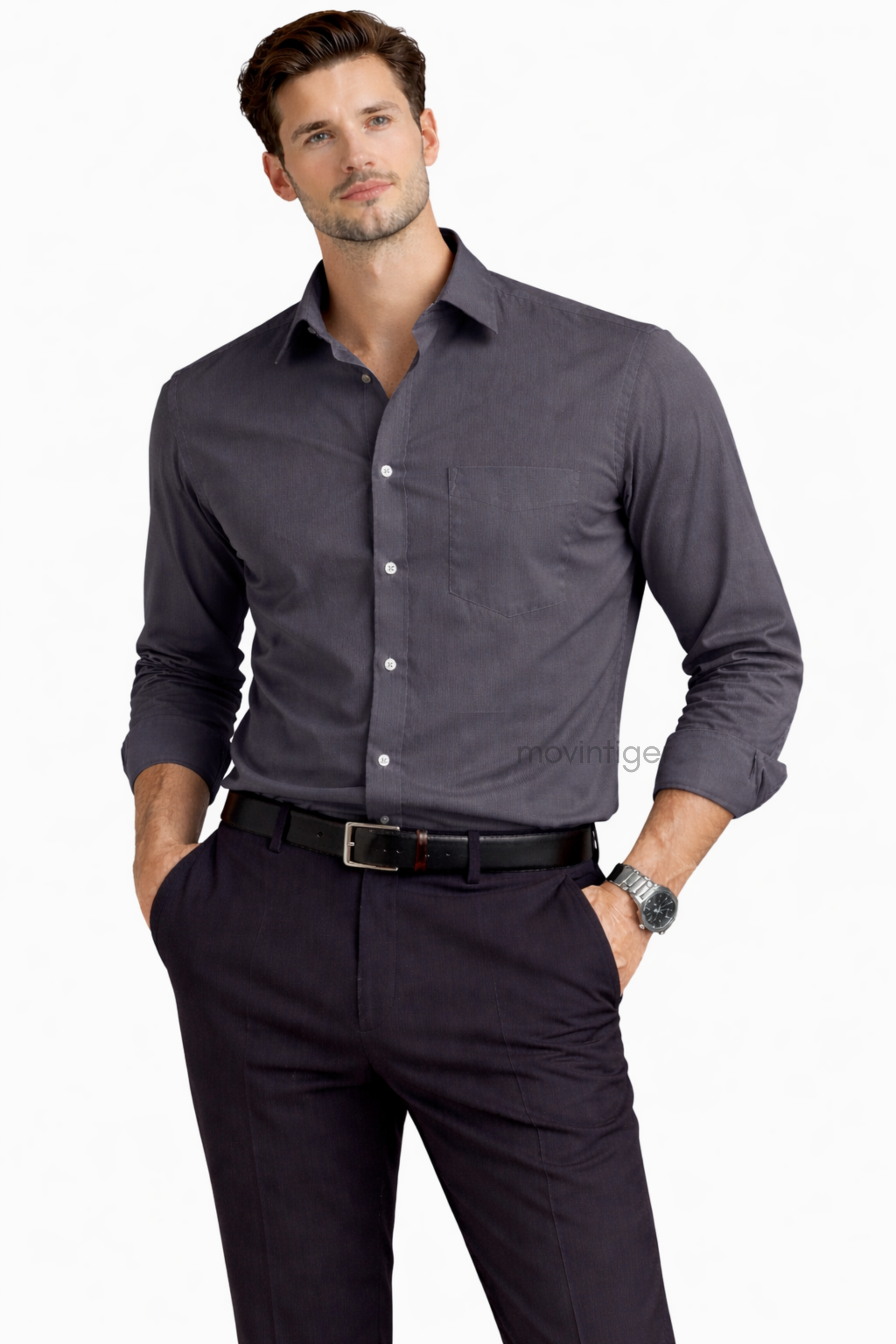 Movintiger Men's Signature Grey Shirt