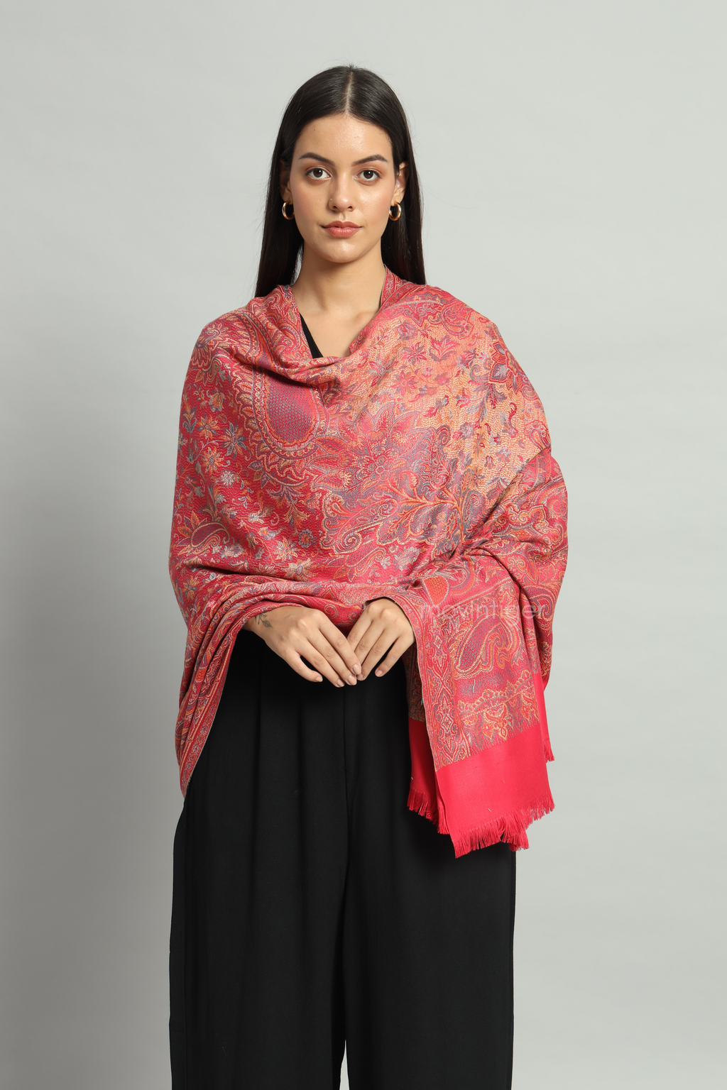 Movintiger Women's Faux Pashmina Shawl - Pink