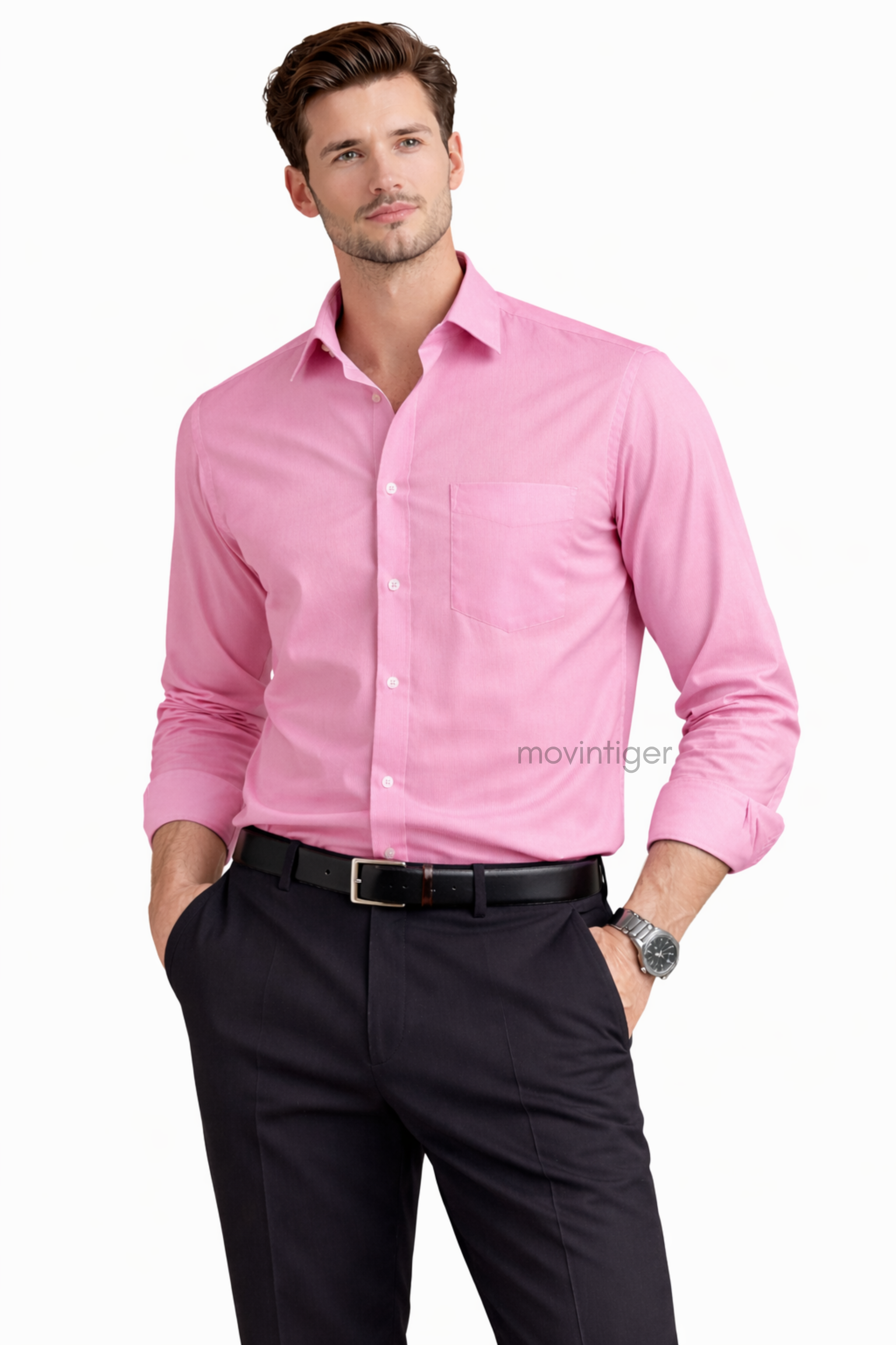 Movintiger Men's Signature Pink Shirt