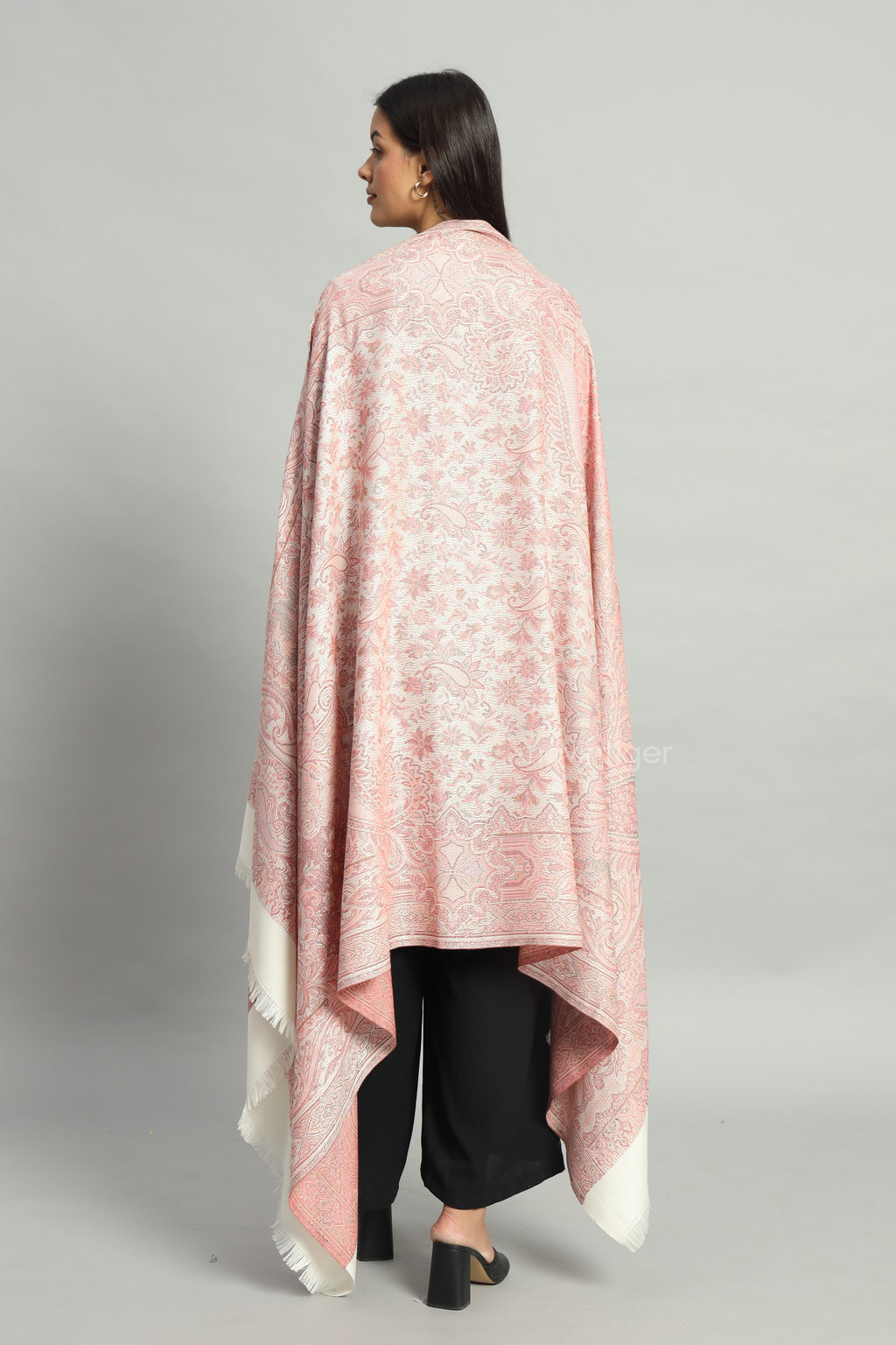 Movintiger Women's Faux Pashmina Shawl - Off White