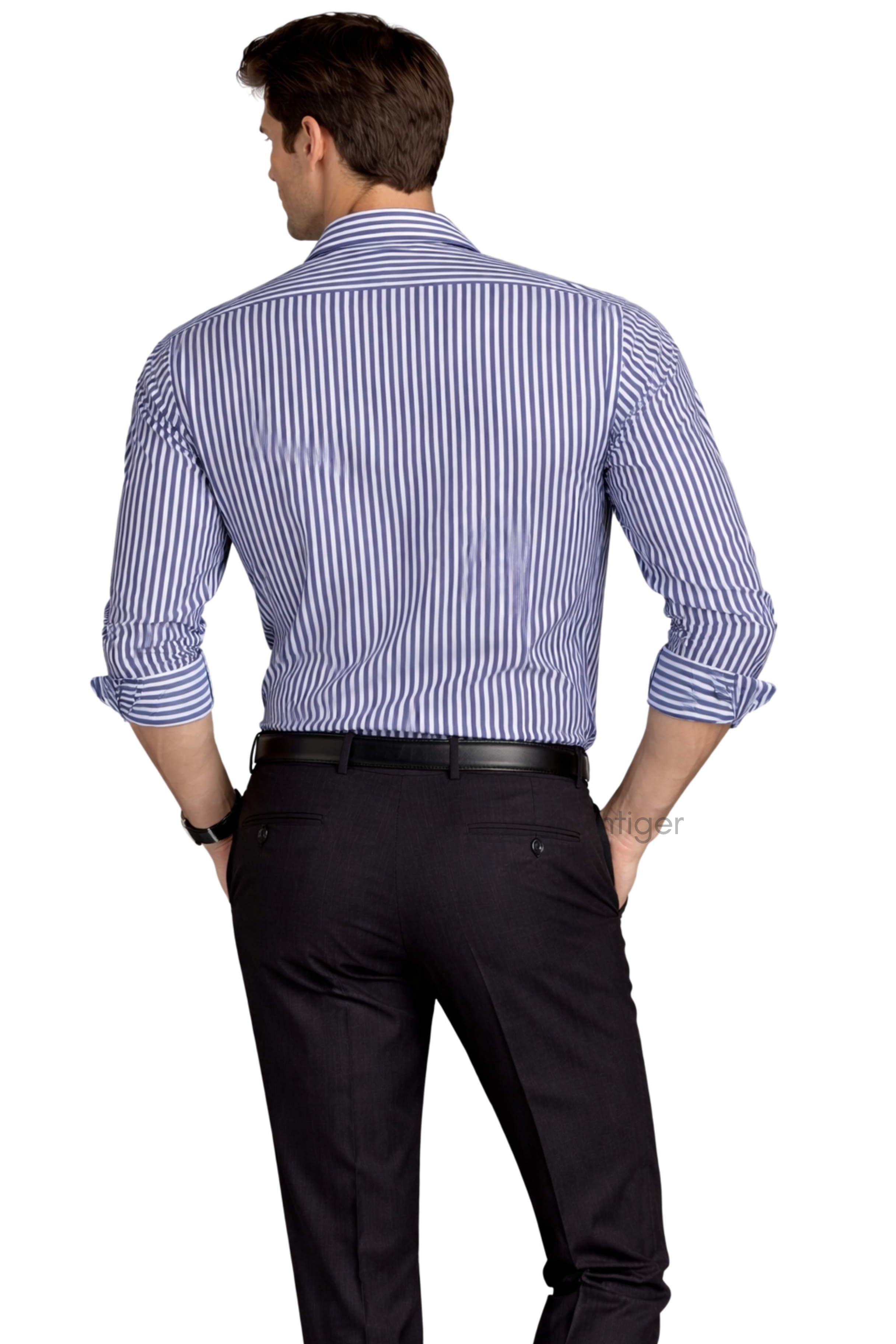 Movintiger Axis Series Men's Striped Shirt - Blue