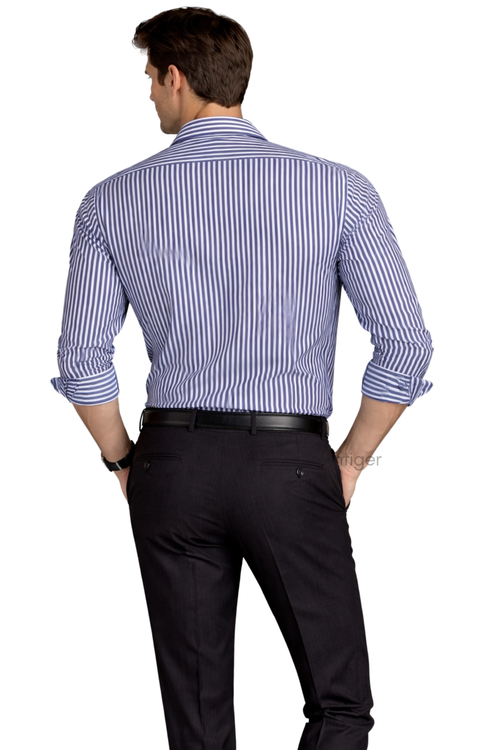 Movintiger Axis Series Men's Striped Shirt - Blue