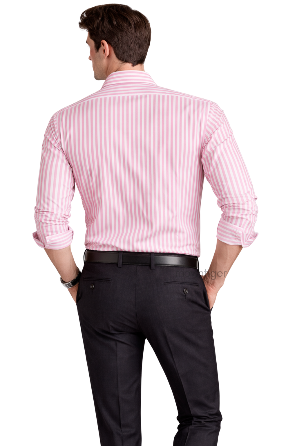 Movintiger Axis Series Men's Striped Shirt - Pink