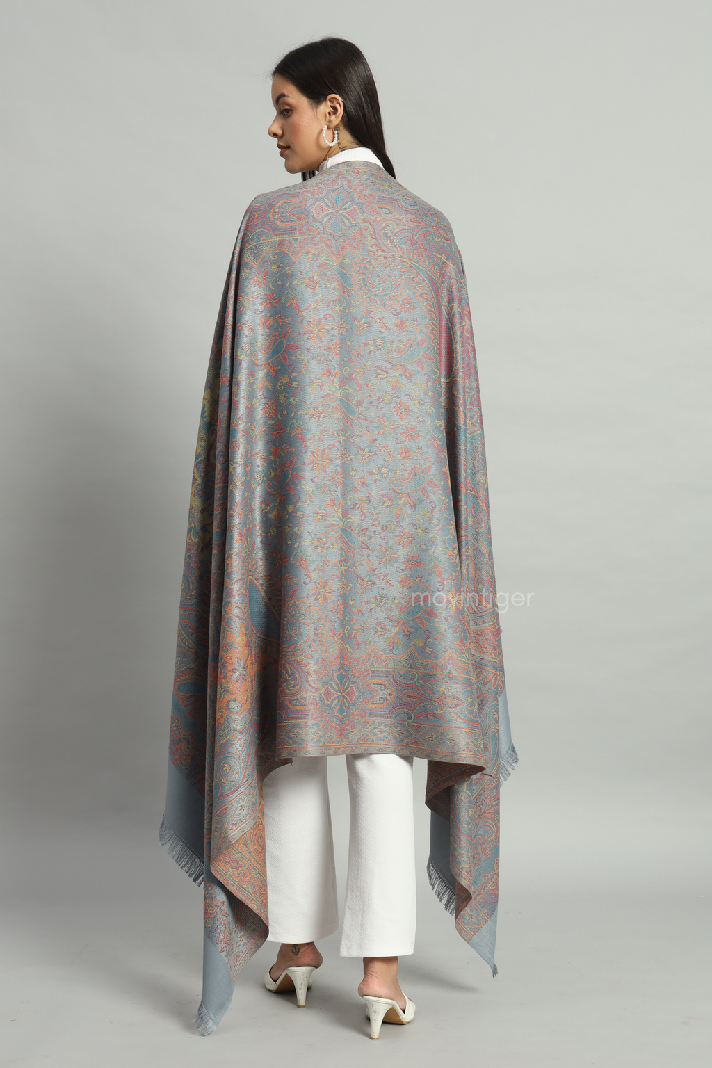 Movintiger Women's Faux Pashmina Shawl - Grey