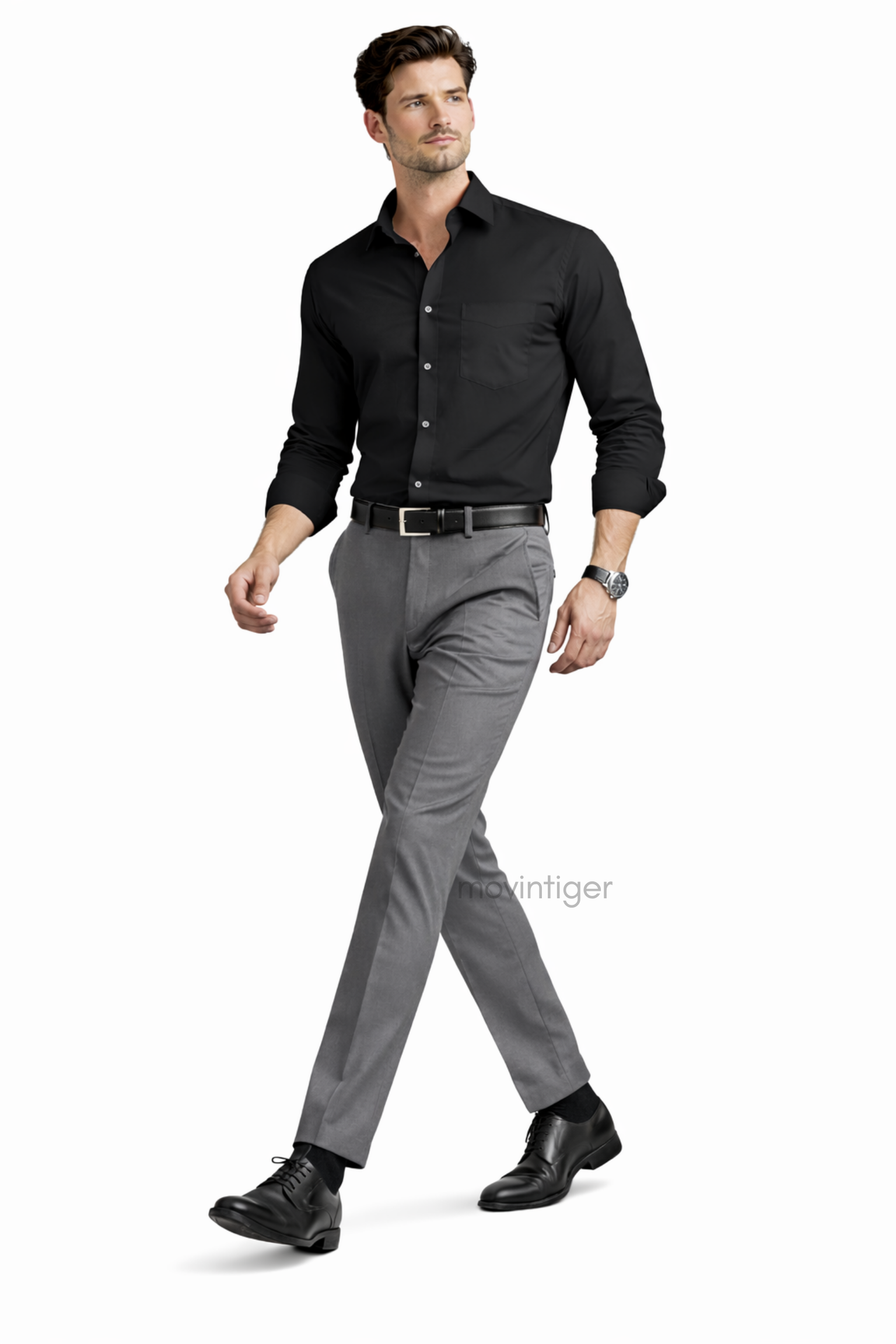 Movintiger Men's Signature Black Shirt