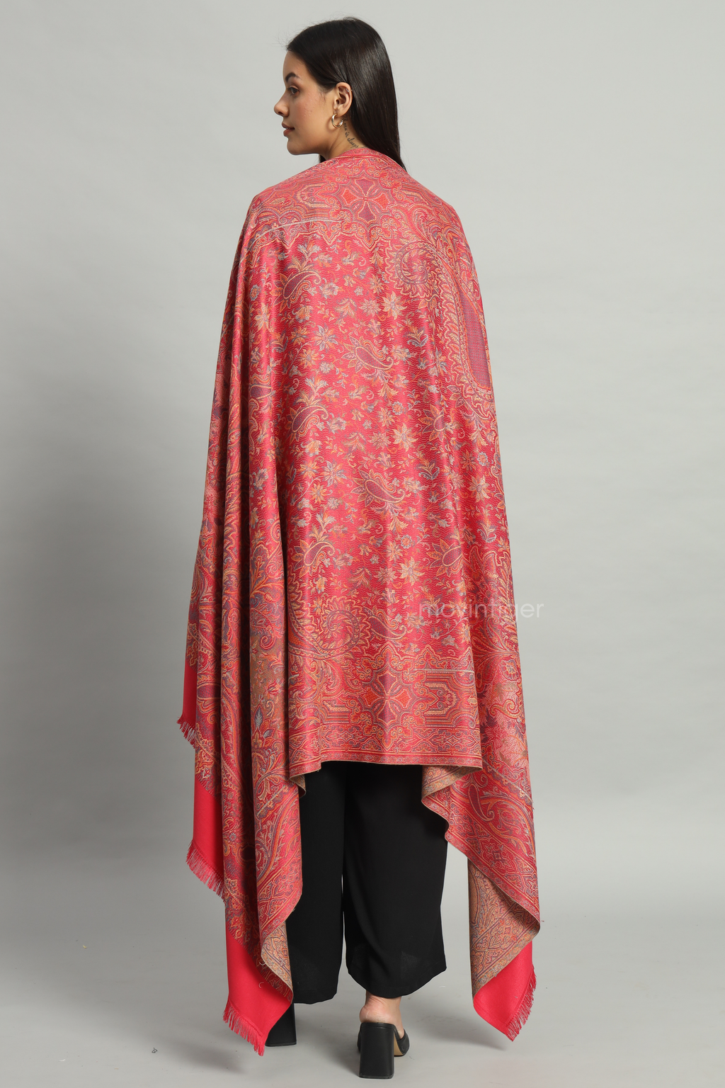 Movintiger Women's Faux Pashmina Shawl - Pink