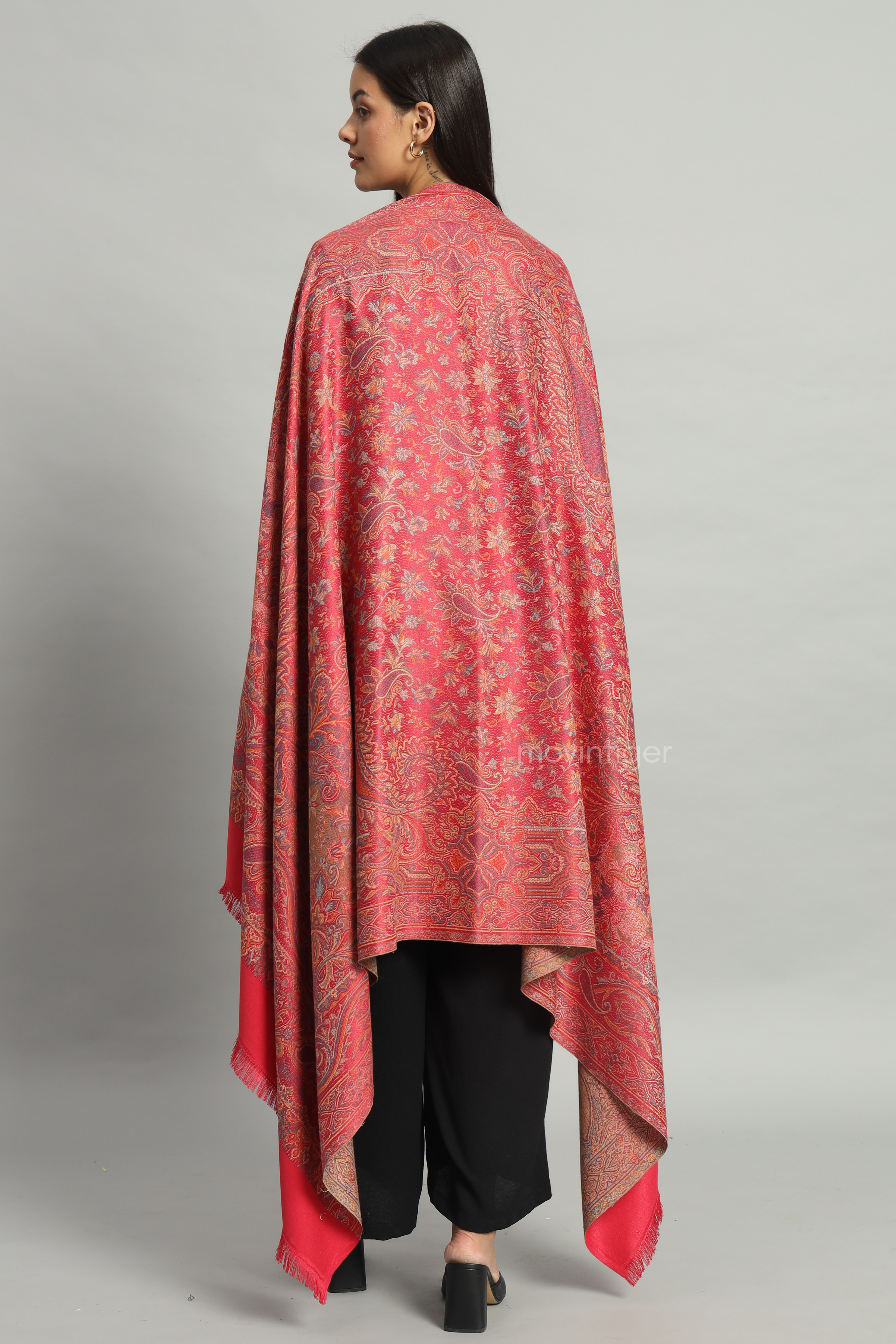 Movintiger Women's Faux Pashmina Shawl - Pink