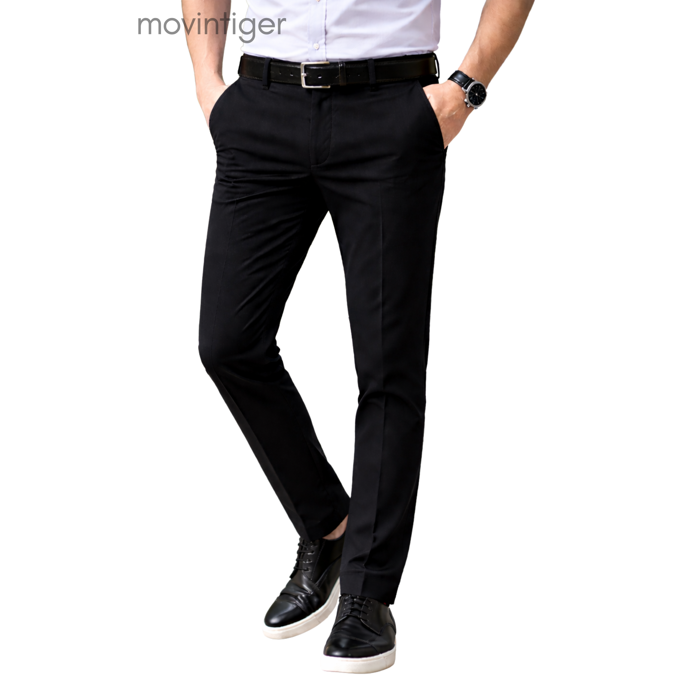 Movintiger Executive Series Men's Black Chinos