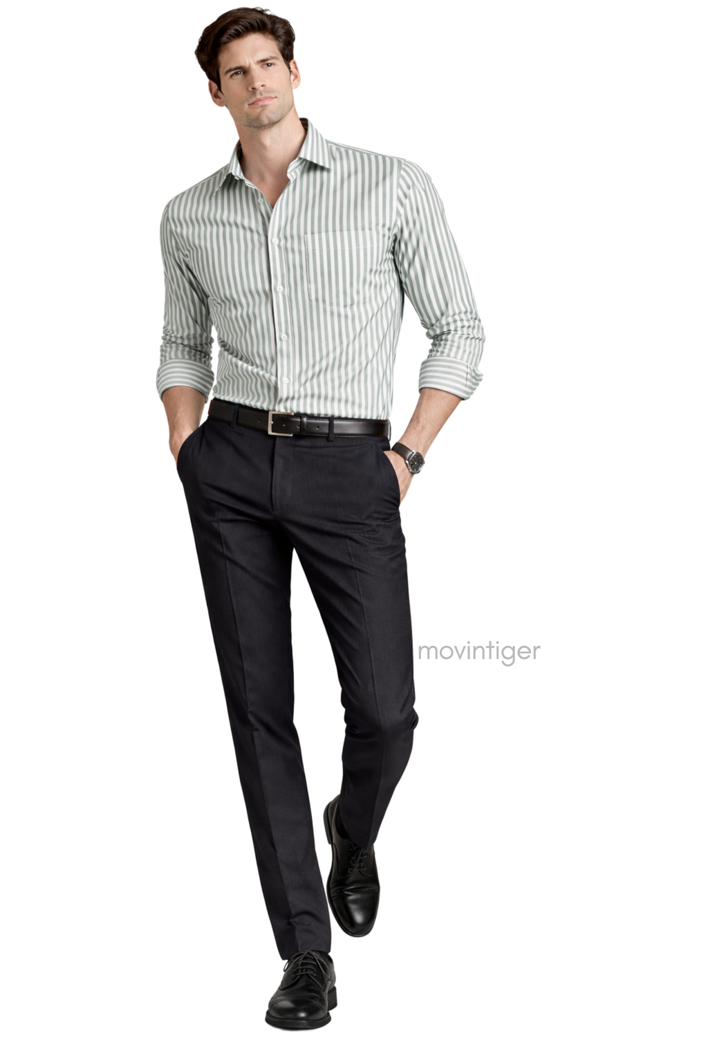 Movintiger Axis Series Men's Striped Shirt - Pista