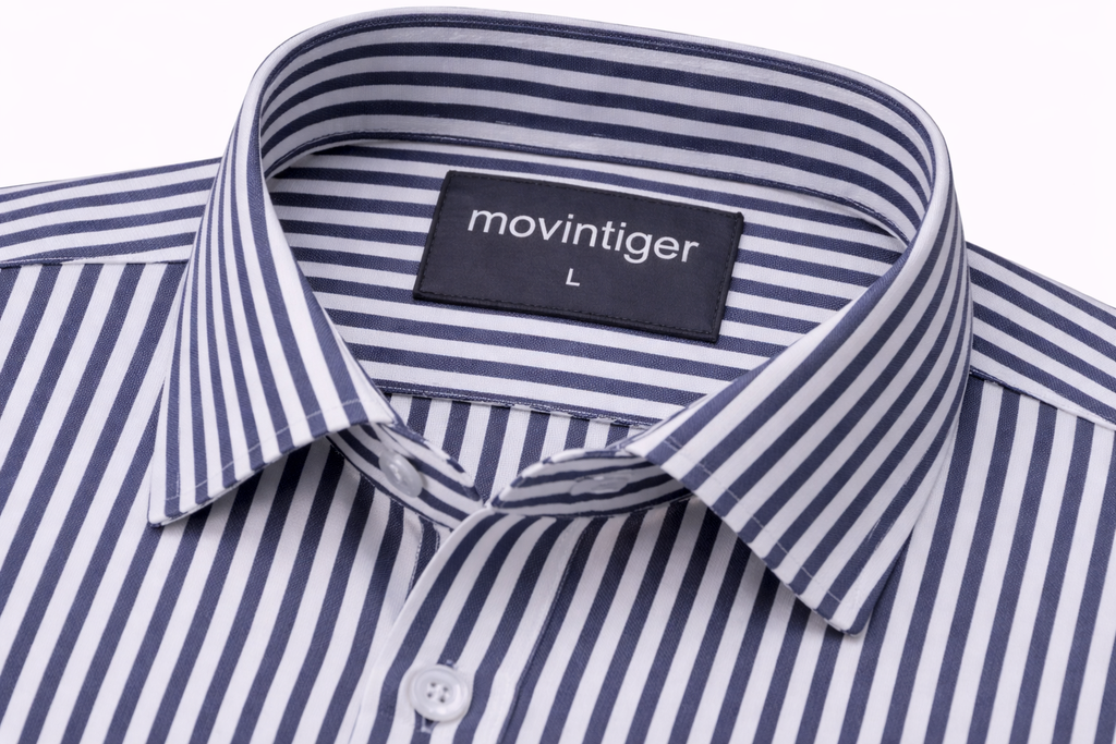 Movintiger Axis Series Men's Striped Shirt - Blue